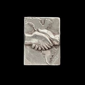 Vintage William Spratling Sterling Silver Solidarity Hands Brooch Pin Signed